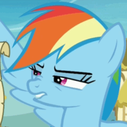 Size: 580x580 | Tagged: safe, edit, edited screencap, screencap, rainbow dash, pegasus, pony, g4, grannies gone wild, season 8, animated, cropped, cute, female, gif, lidded eyes, nose wrinkle, reading, scroll, solo, vibrating, wing hands, wings