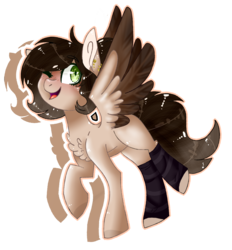 Size: 1471x1585 | Tagged: safe, artist:jxst-alexa, oc, oc only, oc:sleep chocolate, pegasus, pony, female, leg warmers, mare, one eye closed, simple background, solo, transparent background, two toned wings, wink
