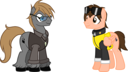 Size: 1994x1125 | Tagged: safe, artist:theeditormlp, oc, oc only, oc:david burch, oc:the editor, earth pony, pony, clothes, male, shirt, simple background, stallion, sunglasses, transparent background, vest