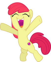 Size: 6486x7794 | Tagged: safe, artist:jhayarr23, edit, editor:slayerbvc, vector edit, apple bloom, earth pony, pony, g4, the cutie re-mark, absurd resolution, accessory-less edit, adorabloom, cute, female, filly, friends are always there for you, leaping, missing accessory, simple background, solo, transparent background, vector
