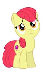 Size: 1500x2613 | Tagged: safe, artist:sketchmcreations, edit, editor:slayerbvc, vector edit, apple bloom, earth pony, pony, g4, the fault in our cutie marks, accessory-less edit, adorabloom, cute, female, filly, looking up, missing accessory, simple background, solo, transparent background, vector