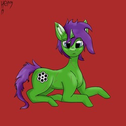 Size: 826x826 | Tagged: safe, artist:harmacist, oc, oc only, oc:six-shooter, pony, art trade, sitting, solo