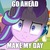 Size: 500x500 | Tagged: safe, artist:agrol, edit, starlight glimmer, sunburst, pony, time for two, g4, caption, carnival, clint eastwood, close-up, cropped, death stare, dirty harry, extreme close-up, fair, female, frown, glarelight glimmer, hair flip, horn, image macro, impact font, inconvenient starlight, looking at you, male, mare, meme, reaction image, scary, shadow, ship:starburst, shipping, show accurate, shrunken pupils, solo focus, square, stallion, stare, straight, sudden impact, text