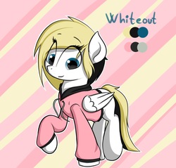 Size: 3136x3000 | Tagged: safe, artist:vipy, oc, oc only, oc:whiteout, pegasus, pony, clothes, high res, hoodie, reference sheet