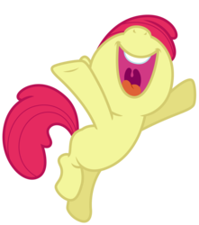 Size: 5016x5687 | Tagged: safe, artist:estories, edit, editor:slayerbvc, vector edit, apple bloom, earth pony, pony, g4, absurd resolution, accessory-less edit, female, filly, missing accessory, nose in the air, open mouth, simple background, smiling, solo, transparent background, vector