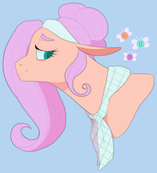 Size: 1717x1893 | Tagged: safe, artist:elf-hollow, fluttershy, suri polomare, oc, oc:la belle, pony, g4, bust, female, fusion, mare, portrait, solo