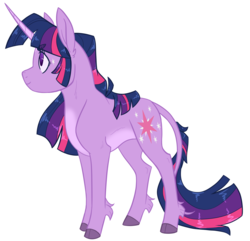 Size: 1556x1500 | Tagged: safe, artist:cranberry--zombie, twilight sparkle, pony, g4, alternate design, cloven hooves, female, pale belly, simple background, solo, white background