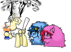 Size: 600x441 | Tagged: safe, artist:thurder2020, pony, fluffle puffing, fluffy, jean pierre polnareff, jojo's bizarre adventure, jotaro kujo, noriaki kakyoin, polnareff, ponified, tail, tailboner, tongue out