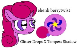 Size: 1602x998 | Tagged: safe, artist:徐詩珮, oc, oc:ehenk berrytwist, pony, magical lesbian spawn, next generation, offspring, parent:glitter drops, parent:tempest shadow, parents:glittershadow, reference sheet