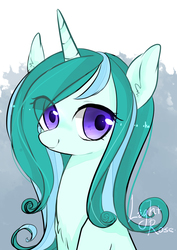 Size: 2952x4169 | Tagged: safe, artist:lity, oc, oc only, pony, unicorn, chest fluff, cute, eye clipping through hair, female, looking at you, smiling, solo