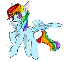 Size: 674x650 | Tagged: safe, artist:lity, rainbow dash, pegasus, pony, g4, female, simple background, sketch, solo, white background
