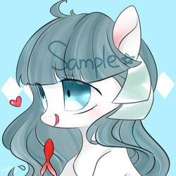 Size: 3656x3656 | Tagged: safe, artist:lity, oc, oc only, pony, hair ribbon, high res, solo, watermark