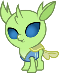 Size: 3000x3694 | Tagged: safe, artist:cloudy glow, lumbar, changedling, changeling, nymph, g4, .ai available, baby, background changeling, high res, male, simple background, smiling, solo, transparent background, vector