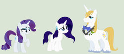 Size: 1280x565 | Tagged: safe, artist:honeydew001, prince blueblood, rarity, pony, g4, family, female, male, offspring, parent:prince blueblood, parent:rarity, parents:rariblood, ship:rariblood, shipping, straight