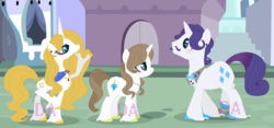 Size: 1261x591 | Tagged: safe, artist:drawhearth, prince blueblood, rarity, pony, g4, alternate universe, family, female, male, offspring, parent:prince blueblood, parent:rarity, parents:rariblood, rule 63, ship:rariblood, shipping, straight