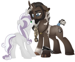 Size: 3000x2500 | Tagged: safe, artist:crystal-tranquility, oc, oc:aromatic, oc:xavier, bicorn, pony, unicorn, female, high res, horn, male, mare, simple background, stallion, transparent background