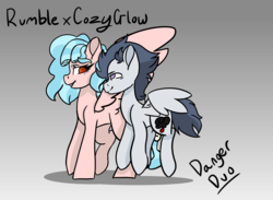 Size: 5250x3850 | Tagged: safe, artist:vamillaa, cozy glow, rumble, pegasus, pony, g4, evil, female, implied violence, male, ship:rumbleglow, shipping, straight