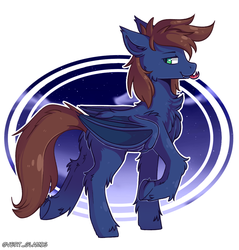 Size: 955x1000 | Tagged: safe, artist:vert_glamis, oc, oc only, oc:warly, bat pony, pony, bat pony oc, bat wings, chest fluff, fangs, fluffy, forked tongue, male, solo, stallion, tongue out, wings