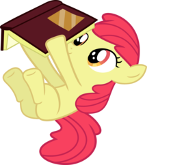 Size: 3553x3441 | Tagged: safe, artist:porygon2z, edit, vector edit, apple bloom, earth pony, pony, g4, somepony to watch over me, accessory-less edit, adorabloom, book, cute, female, filly, high res, hoof hold, missing accessory, on back, reading, silly, silly pony, simple background, smiling, solo, transparent background, vector