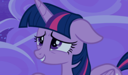 Size: 1585x937 | Tagged: safe, screencap, twilight sparkle, alicorn, pony, g4, horse play, my little pony: friendship is magic, female, floppy ears, mare, nervous, twilight sparkle (alicorn)