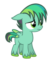 Size: 1052x1278 | Tagged: safe, artist:bolivianite, oc, oc only, oc:turquoise blast, pegasus, pony, base used, colored wings, colored wingtips, floppy ears, magical lesbian spawn, offspring, parent:rainbow dash, parent:spitfire, parents:spitdash, simple background, solo, unshorn fetlocks, white background
