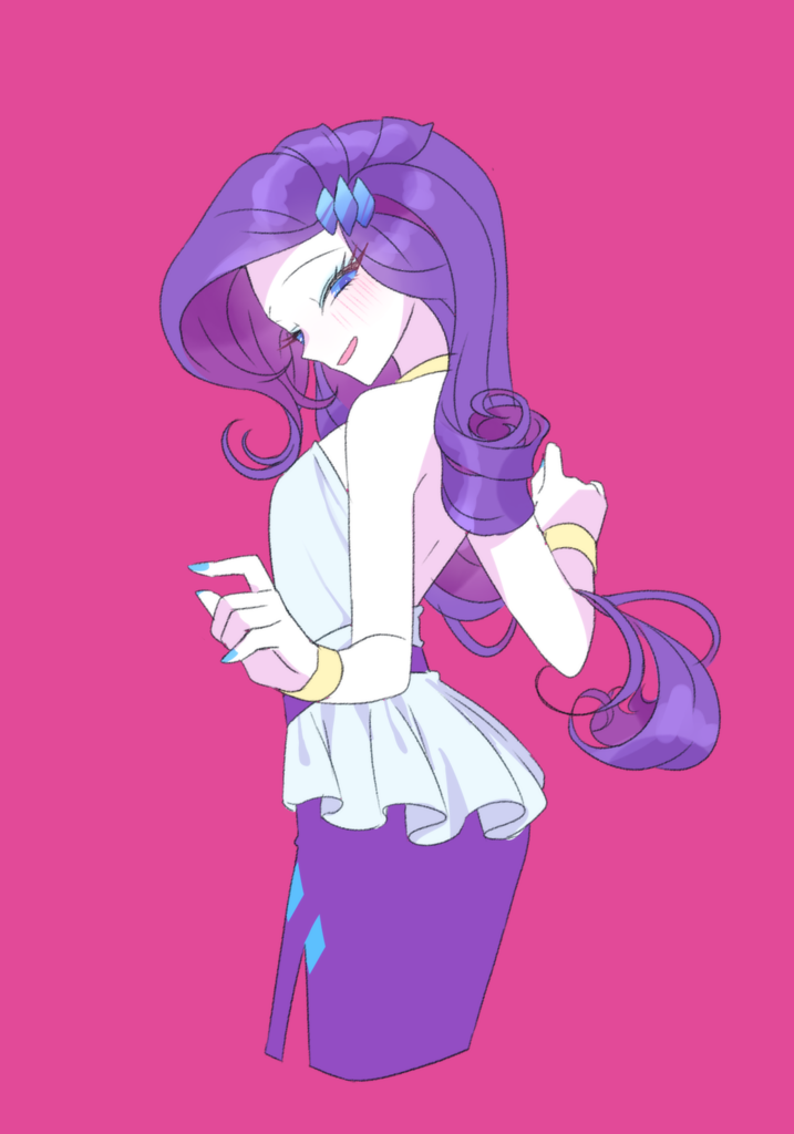 rarity, human, equestria girls, bare shoulders, blushing, clothes, female, humanized...