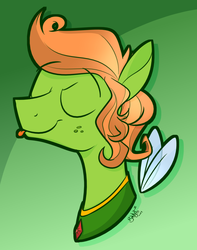 Size: 1355x1716 | Tagged: safe, artist:binkyt11, flutter pony, :p, bust, crossover, freckles, male, medibang paint, meta, murfy, rayman, silly, stallion, tongue out