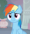 Size: 825x936 | Tagged: safe, screencap, rainbow dash, pegasus, pony, g4, my little pony: friendship is magic, non-compete clause, cropped, female, mare, sitting, smiling