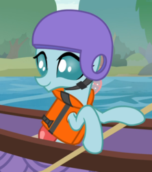 Size: 797x896 | Tagged: safe, screencap, ocellus, changedling, changeling, g4, non-compete clause, cropped, female, helmet, lifejacket, solo