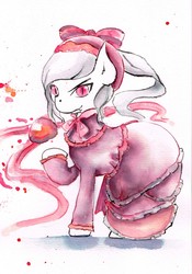 Size: 2409x3437 | Tagged: safe, artist:mashiromiku, oc, oc only, oc:shalltear bloodfallen, pony, high res, overlord, traditional art, watercolor painting
