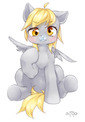 Size: 1171x1667 | Tagged: safe, artist:aquoquoo, derpy hooves, pegasus, pony, g4, bubble, cute, derpabetes, drool, female, mare, simple background, transparent background