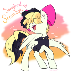 Size: 1080x1080 | Tagged: safe, artist:bluefeathercat, songbird serenade, pegasus, pony, g4, my little pony: the movie, cute, female, heart, mare, open mouth, solo, songbetes