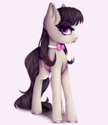 Size: 1900x2200 | Tagged: safe, artist:audriearts, octavia melody, earth pony, pony, g4, bowtie, chest fluff, colored hooves, cute, ear fluff, eyebrows, eyebrows visible through hair, female, heart eyes, looking at you, mare, profile, simple background, solo, tavibetes, wingding eyes