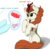 Size: 3500x3414 | Tagged: safe, artist:d.w.h.cn, autumn blaze, kirin, g4, my little pony: friendship is magic, sounds of silence, awwtumn blaze, bouquet, cute, dialogue, female, flower, grammar error, high res, offscreen character, raised hoof, simple background, sitting, smiling, white background