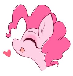 Size: 979x1024 | Tagged: safe, artist:akainu_pony, pinkie pie, earth pony, pony, g4, eyes closed, female, heart, mare, open mouth, simple background, solo, white background
