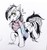 Size: 1215x1280 | Tagged: safe, artist:swaybat, oc, oc only, earth pony, pony, clothes, ear fluff, eyebrows, eyebrows visible through hair, female, heart, leg fluff, lineart, mare, one eye closed, open mouth, partial color, raised hoof, scarf, signature, simple background, sketch, solo, white background