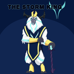 Size: 7000x7000 | Tagged: safe, alternate version, artist:chedx, storm king, comic:the storm kingdom, g4, my little pony: the movie, absurd resolution, alternate hairstyle, alternate timeline, alternate universe, male, ruler, simple background, solo