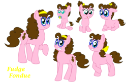 Size: 1024x686 | Tagged: safe, artist:crazynutbob, oc, oc:fudge fondue, pony, adult, baby, bow, braces, bucktooth, diaper, female, filly, foal, glasses, growing up, hair bow, hairband, mare, offspring, pacifier, parent:cheese sandwich, parent:pinkie pie, parents:cheesepie, ponytail, teenager