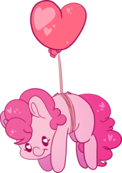 Size: 2044x2908 | Tagged: safe, artist:cutepencilcase, pinkie pie, earth pony, pony, g4, balloon, cute, diapinkes, female, floating, heart, heart balloon, heart eyes, high res, mare, missing cutie mark, smiling, solo, then watch her balloons lift her up to the sky, wingding eyes