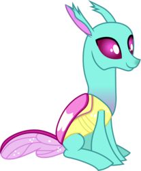 Size: 3000x3625 | Tagged: safe, artist:cloudy glow, spiracle, changedling, changeling, g4, the hearth's warming club, .ai available, background changeling, high res, simple background, sitting, solo, transparent background, vector
