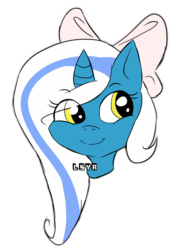 Size: 700x900 | Tagged: safe, artist:lsyr, oc, oc:fleurbelle, alicorn, pony, adorabelle, adorable face, alicorn oc, bow, cute, eyebrows, female, girly, grin, hair bow, long eyelashes, looking at you, mare, pink bow, ribbon, smiling, sweet, yellow eyes