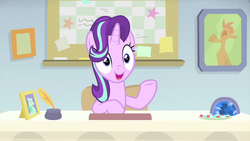 Size: 1280x720 | Tagged: safe, screencap, starlight glimmer, pony, g4, interseason shorts, starlight the hypnotist, female, guidance counselor, mare, solo, starlight's office