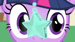 Size: 1280x720 | Tagged: safe, screencap, twilight sparkle, alicorn, pony, g4, interseason shorts, starlight the hypnotist, close-up, female, hypnosis, magic construct, mare, pendulum, solo, stars, twilight sparkle (alicorn)