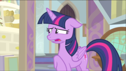 Size: 1366x771 | Tagged: safe, screencap, twilight sparkle, alicorn, pony, g4, interseason shorts, starlight the hypnotist, embarrassed, faic, female, floppy ears, mare, open mouth, solo, twilight sparkle (alicorn)