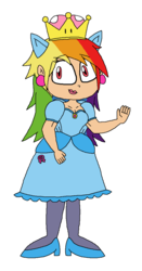 Size: 562x1076 | Tagged: safe, artist:pogorikifan10, rainbow dash, human, g4, humanized, rainbow dash always dresses in style, super crown, toadette