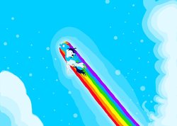 Size: 1024x731 | Tagged: safe, artist:cossackfox, rainbow dash, soarin', pony, g4, female, male, ship:soarindash, shipping, sonic rainboom, straight
