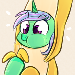 Size: 3000x3000 | Tagged: safe, artist:pesty_skillengton, oc, oc:green heart, pony, unicorn, banana, banana costume, banana suit, clothes, costume, eating, food, food costume, herbivore, high res, silly, simple background, ych result