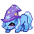 Size: 50x50 | Tagged: safe, artist:yokokinawa, trixie, pony, g4, animated, bouncing, clothes, female, gif, hat, icon, pixel art, simple background, transparent background, trixie's hat