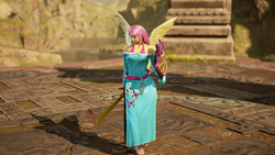Size: 3840x2160 | Tagged: safe, fluttershy, human, equestria girls, equestria girls series, g4, high res, humanized, soul calibur, soul calibur vi, weapon, winged humanization, wings