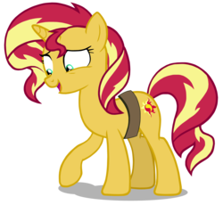 Size: 4650x4272 | Tagged: safe, artist:twilirity, sunset shimmer, pony, unicorn, equestria girls, equestria girls specials, g4, my little pony equestria girls: mirror magic, absurd resolution, cute, female, lidded eyes, mare, open mouth, raised hoof, shimmerbetes, shy, simple background, smiling, solo, transparent background, vector